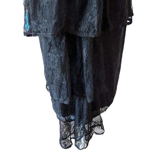 Lucky Brand Ruffle Lace Top Black Off Shoulder Long Sleeve Womens Size XS NWT - Picture 8 of 12